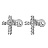 Maxbell 2pcs Dermal Anchor Tops and Base Titanium Steel Piercing Jewelry Cross