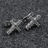 Maxbell 2pcs Dermal Anchor Tops and Base Titanium Steel Piercing Jewelry Cross