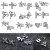 Maxbell 2pcs Dermal Anchor Tops and Base Titanium Steel Piercing Jewelry Cross