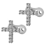 Maxbell 2pcs Dermal Anchor Tops and Base Titanium Steel Piercing Jewelry Cross