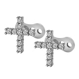 Maxbell 2pcs Dermal Anchor Tops and Base Titanium Steel Piercing Jewelry Cross