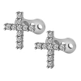 Maxbell 2pcs Dermal Anchor Tops and Base Titanium Steel Piercing Jewelry Cross