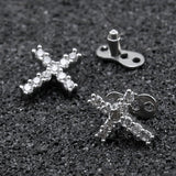 Maxbell 2pcs Dermal Anchor Tops and Base Titanium Steel Piercing Jewelry Cross