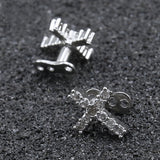 Maxbell 2pcs Dermal Anchor Tops and Base Titanium Steel Piercing Jewelry Cross