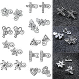 Maxbell 2pcs Dermal Anchor Tops and Base Titanium Steel Piercing Jewelry Cross