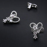 Maxbell 2pcs Dermal Anchor Tops and Base Titanium Steel Piercing Jewelry Heart 2