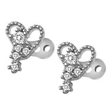 Maxbell 2pcs Dermal Anchor Tops and Base Titanium Steel Piercing Jewelry Heart 2