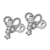 Maxbell 2pcs Dermal Anchor Tops and Base Titanium Steel Piercing Jewelry Heart 2