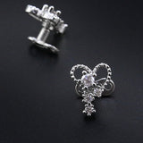 Maxbell 2pcs Dermal Anchor Tops and Base Titanium Steel Piercing Jewelry Heart 2