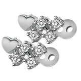 Maxbell 2pcs Dermal Anchor Tops and Base Titanium Steel Piercing Jewelry Heart 3