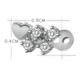 Maxbell 2pcs Dermal Anchor Tops and Base Titanium Steel Piercing Jewelry Heart 3