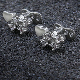 Maxbell 2pcs Dermal Anchor Tops and Base Titanium Steel Piercing Jewelry Heart 3