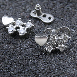 Maxbell 2pcs Dermal Anchor Tops and Base Titanium Steel Piercing Jewelry Heart 3