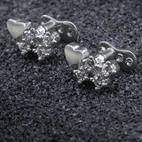 Maxbell 2pcs Dermal Anchor Tops and Base Titanium Steel Piercing Jewelry Heart 3