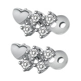 Maxbell 2pcs Dermal Anchor Tops and Base Titanium Steel Piercing Jewelry Heart 3