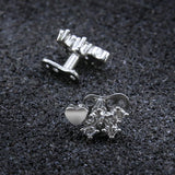 Maxbell 2pcs Dermal Anchor Tops and Base Titanium Steel Piercing Jewelry Heart 3