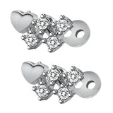 Maxbell 2pcs Dermal Anchor Tops and Base Titanium Steel Piercing Jewelry Heart 3