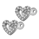 Maxbell 2pcs Dermal Anchor Tops and Base Titanium Steel Piercing Jewelry Heart 1