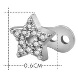 Maxbell 2pcs Dermal Anchor Tops and Base Titanium Steel Piercing Jewelry Star