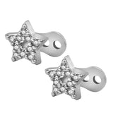 Maxbell 2pcs Dermal Anchor Tops and Base Titanium Steel Piercing Jewelry Star