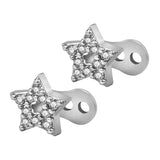 Maxbell 2pcs Dermal Anchor Tops and Base Titanium Steel Piercing Jewelry Star