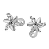 Maxbell 2pcs Dermal Anchor Tops and Base Titanium Steel Piercing Jewelry Flower