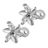 Maxbell 2pcs Dermal Anchor Tops and Base Titanium Steel Piercing Jewelry Flower