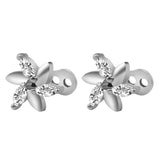 Maxbell 2pcs Dermal Anchor Tops and Base Titanium Steel Piercing Jewelry Flower