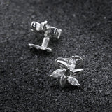 Maxbell 2pcs Dermal Anchor Tops and Base Titanium Steel Piercing Jewelry Flower