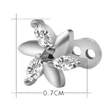 Maxbell 2pcs Dermal Anchor Tops and Base Titanium Steel Piercing Jewelry Flower