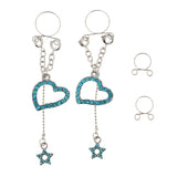 Maxbell 1 Pair Dangle Non Piercing Clip On Nipple Ring Body Jewelry Blue Heart