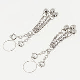 Maxbell 1 Pair Dangle Non Piercing Clip On Nipple Ring Body Jewelry Silver Bell