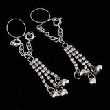 Maxbell 1 Pair Dangle Non Piercing Clip On Nipple Ring Body Jewelry Silver Bell