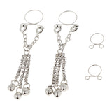 Maxbell 1 Pair Dangle Non Piercing Clip On Nipple Ring Body Jewelry Silver Bell