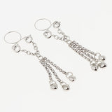 Maxbell 1 Pair Dangle Non Piercing Clip On Nipple Ring Body Jewelry Silver Bell