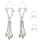 Maxbell 1 Pair Dangle Non Piercing Clip On Nipple Ring Body Jewelry Silver Bell