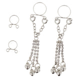 Maxbell 1 Pair Dangle Non Piercing Clip On Nipple Ring Body Jewelry Silver Bell