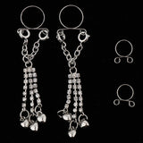 Maxbell 1 Pair Dangle Non Piercing Clip On Nipple Ring Body Jewelry Silver Bell