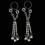 Maxbell 1 Pair Dangle Non Piercing Clip On Nipple Ring Body Jewelry Silver Bell