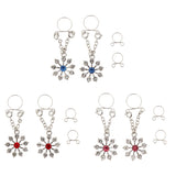 Maxbell 1 Pair Lady Crystal Flower Dangle Non Piercing Nipple Ring Body Jewelry Red