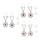 Maxbell 1 Pair Lady Crystal Flower Dangle Non Piercing Nipple Ring Body Jewelry Red