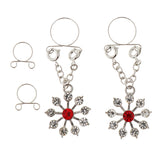 Maxbell 1 Pair Lady Crystal Flower Dangle Non Piercing Nipple Ring Body Jewelry Red