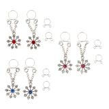 Maxbell 1 Pair Lady Crystal Flower Dangle Non Piercing Nipple Ring Body Jewelry Red