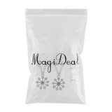 Maxbell 1 Pair Lady Crystal Flower Dangle Non Piercing Nipple Ring Body Jewelry Blue