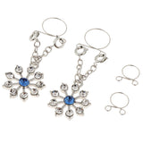 Maxbell 1 Pair Lady Crystal Flower Dangle Non Piercing Nipple Ring Body Jewelry Blue