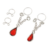 Maxbell 1 Pair Dangle Non Piercing Clip On Nipple Ring Body Jewelry Red