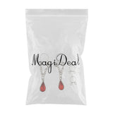 Maxbell 1 Pair Dangle Non Piercing Clip On Nipple Ring Body Jewelry Red