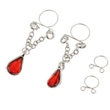 Maxbell 1 Pair Dangle Non Piercing Clip On Nipple Ring Body Jewelry Red