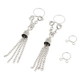 Maxbell 1 Pair Dangle Non Piercing Clip On Nipple Ring Body Jewelry Silver Tassel