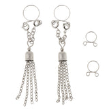 Maxbell 1 Pair Dangle Non Piercing Clip On Nipple Ring Body Jewelry Silver Tassel